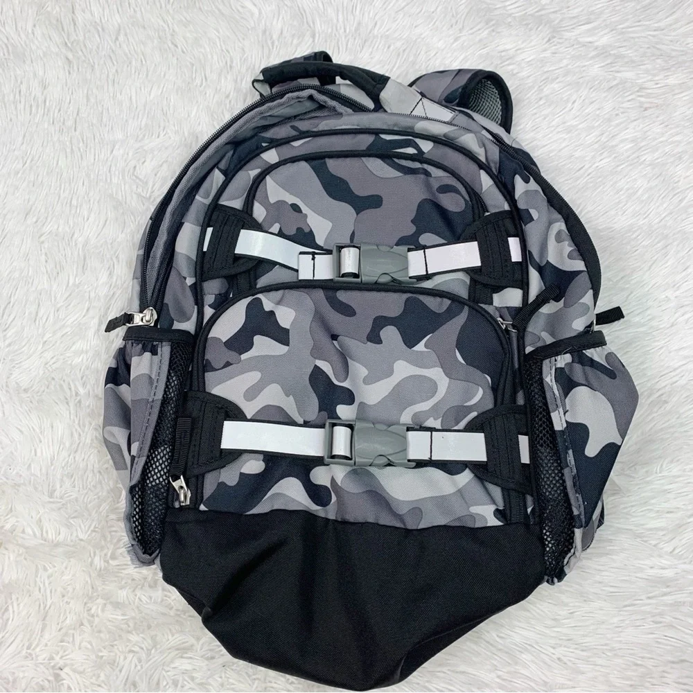 Pottery Barn Kids Camouflage Gray and Black Backpack